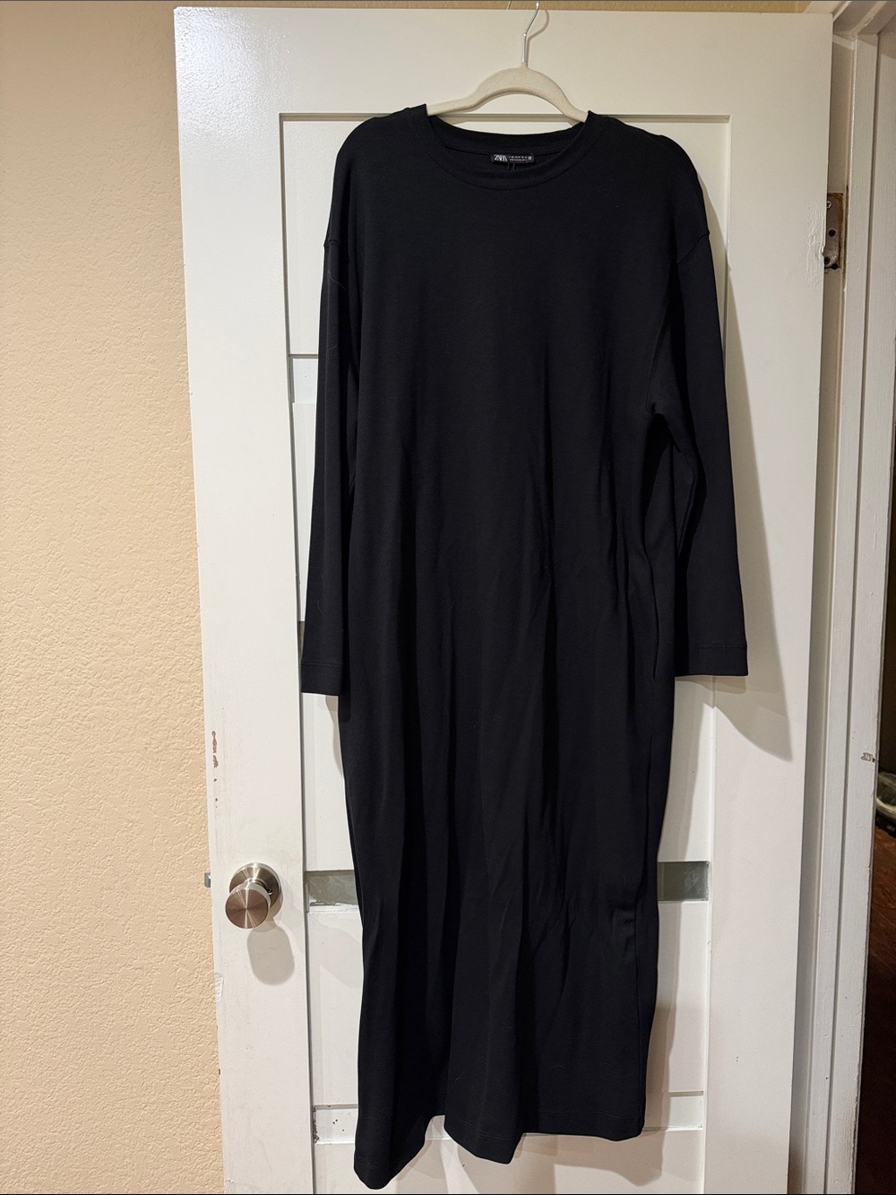 Zara Black Long Sleeve Maxi Dress